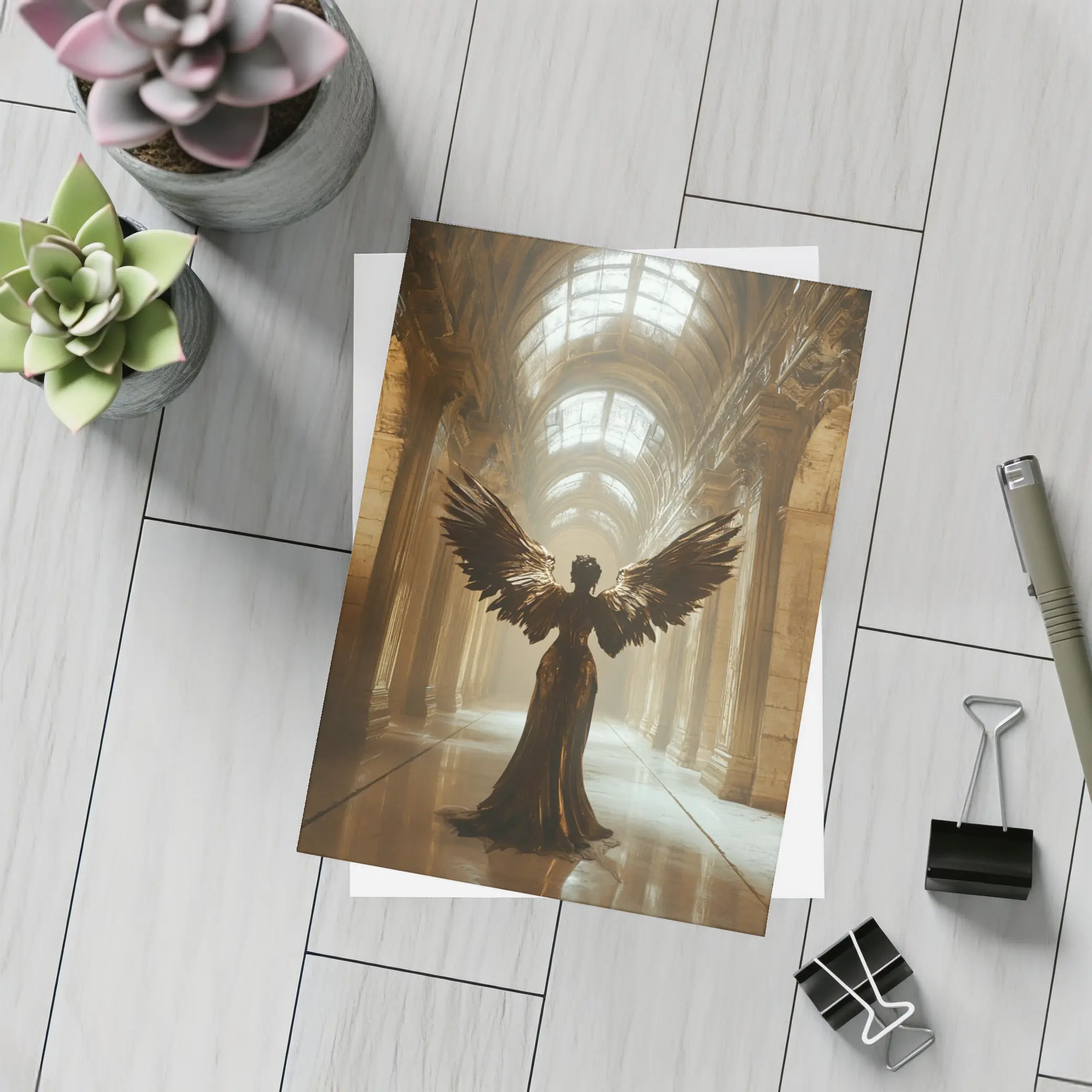Dark Angel Wings Grand Marble Hall – Postcards