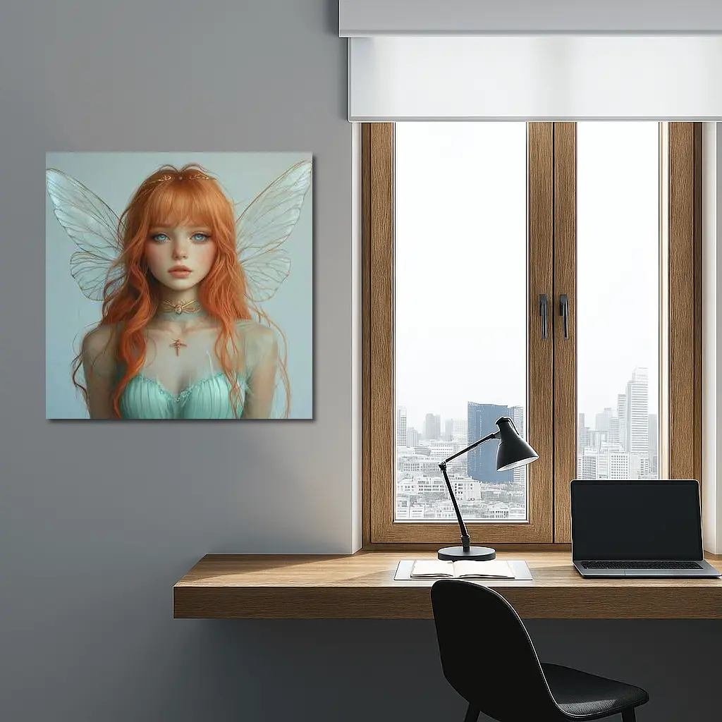 Red Hair Fairy Girl Fantasy Digital Art – Wall Art