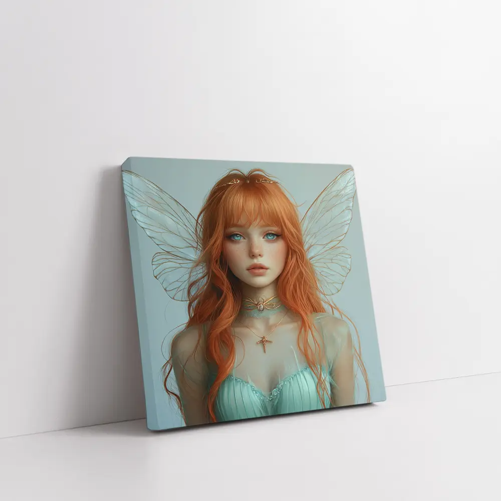 Red Hair Fairy Girl Fantasy Digital Art – Wall Art