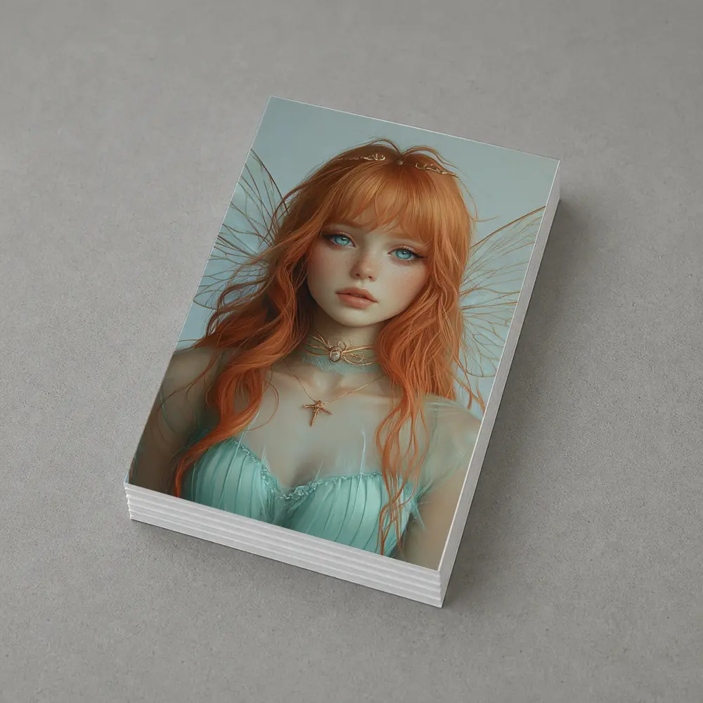Red Hair Fairy Girl Fantasy Digital Art – Postcards