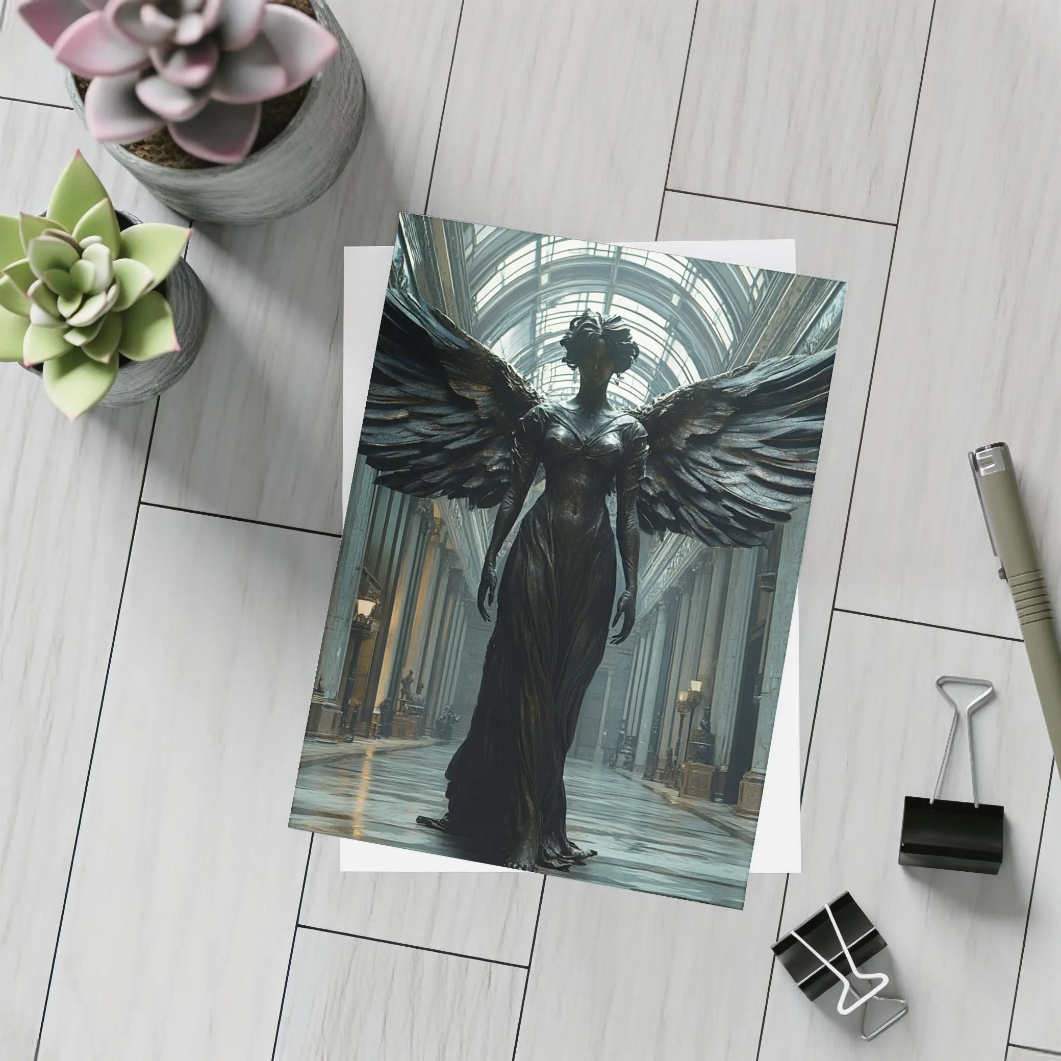 Dark Angel Wings Gothic Museum Hall – Postcards