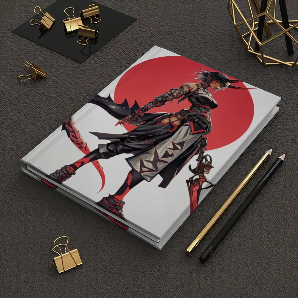 Anime Demon Girl Warrior Red Circle – Notebooks
