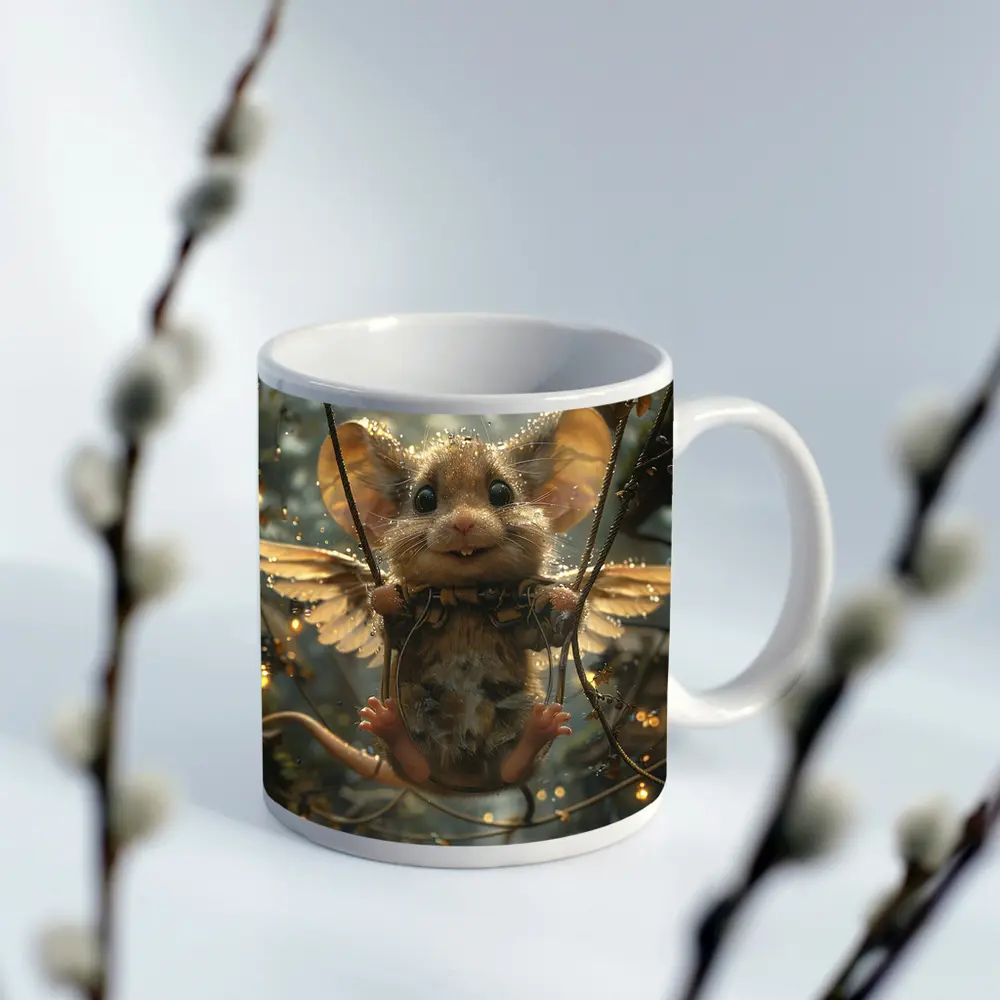 Winged Mouse Swinging Fantasy Forest Lights – Mugs
