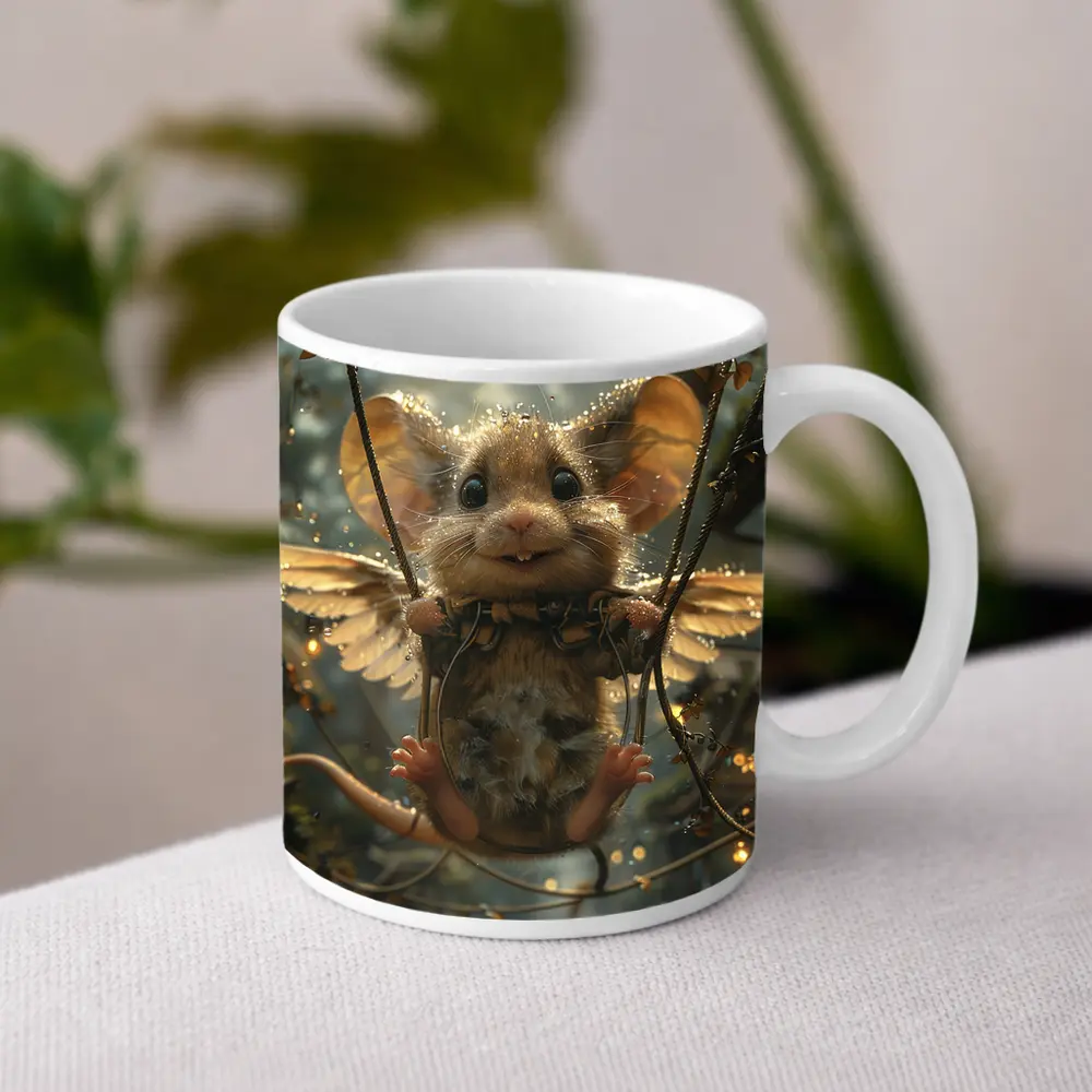 Winged Mouse Swinging Fantasy Forest Lights – Mugs