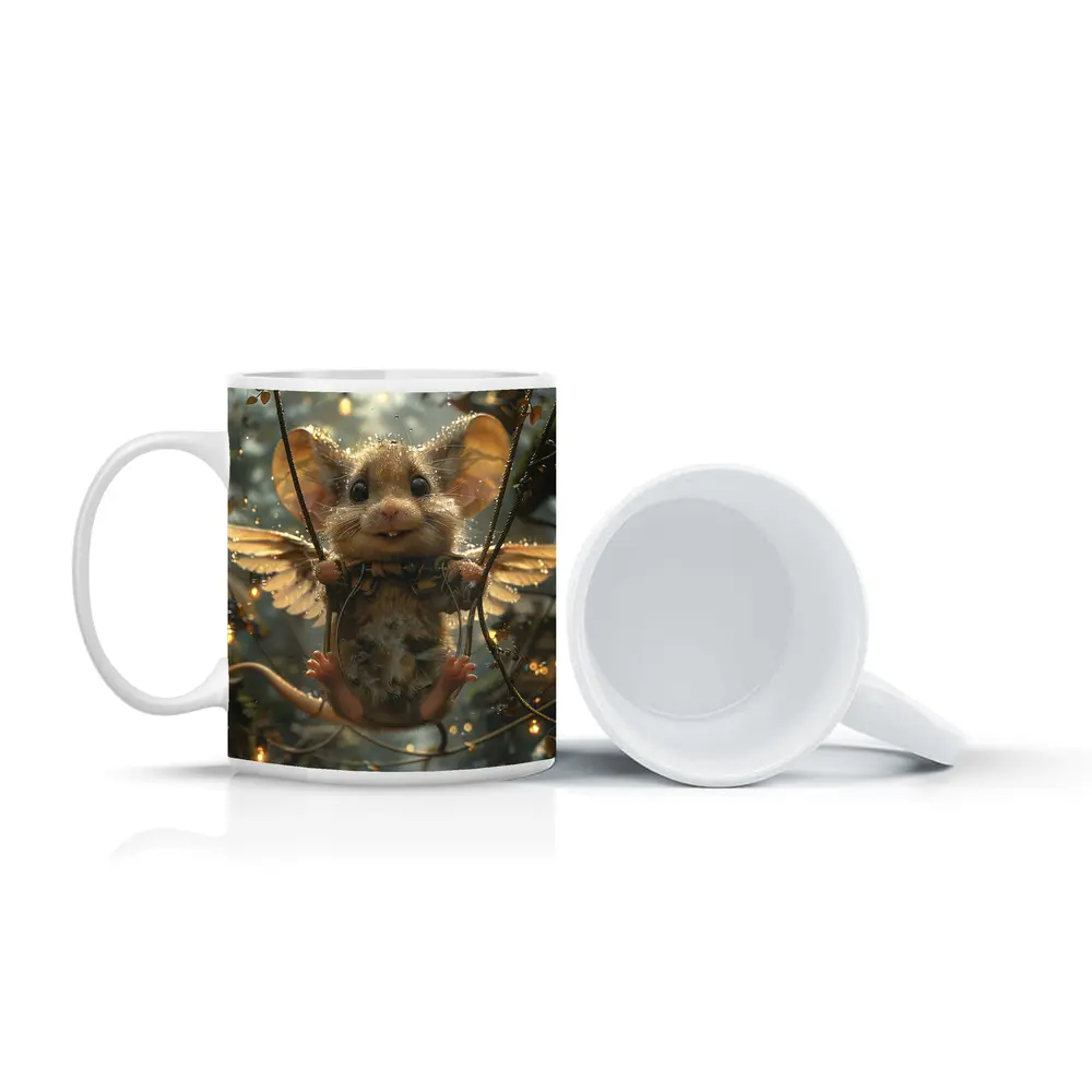 Winged Mouse Swinging Fantasy Forest Lights – Mugs