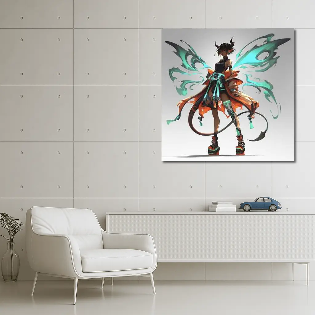 Anime Demon Fairy Girl Dark Fantasy Art – Wall Art