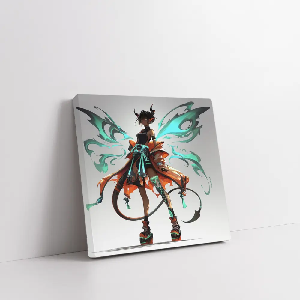 Anime Demon Fairy Girl Dark Fantasy Art – Wall Art