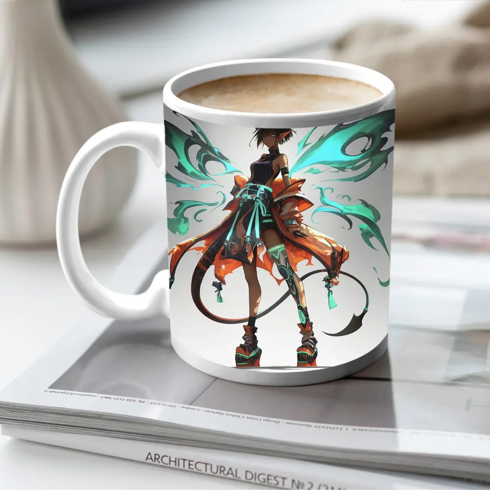 Anime Demon Fairy Girl Dark Fantasy Art – Mugs