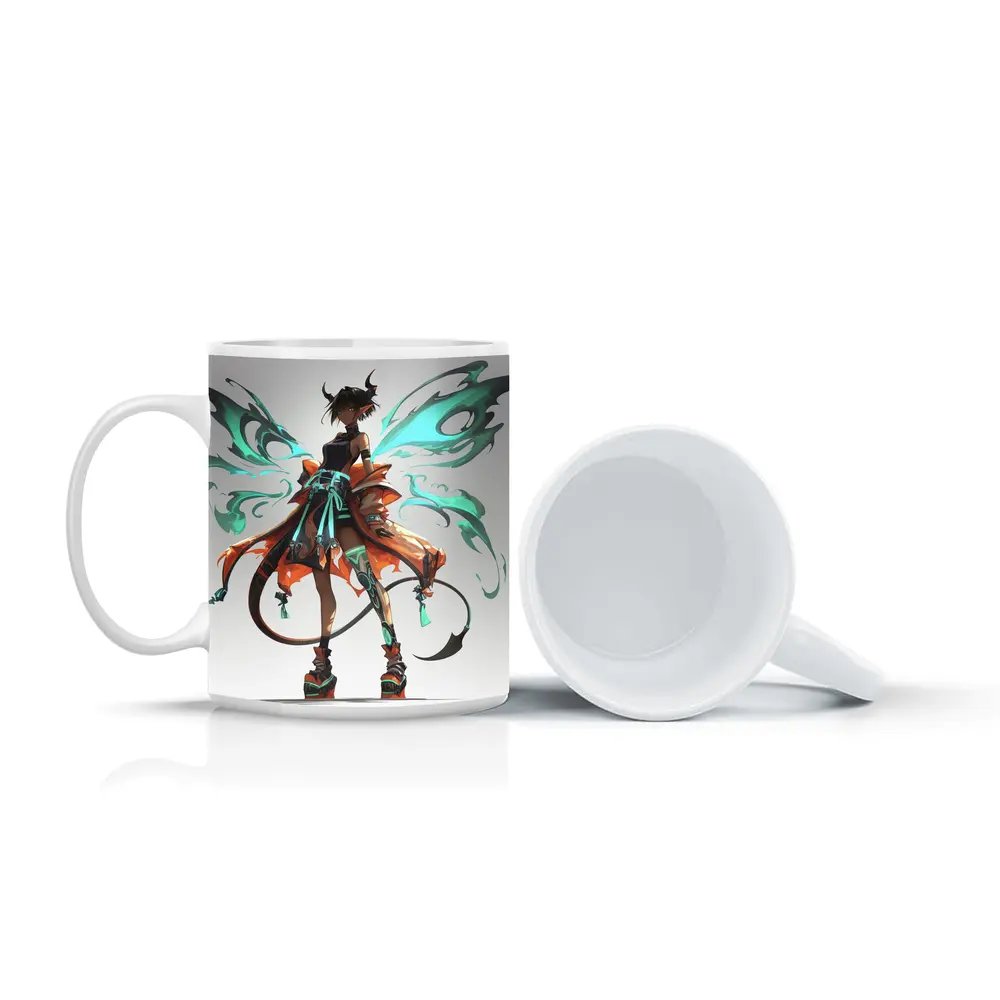 Anime Demon Fairy Girl Dark Fantasy Art – Mugs