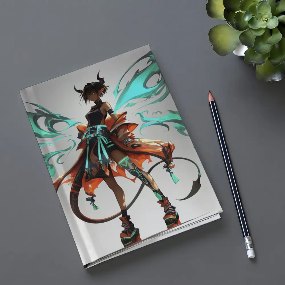 Anime Demon Fairy Girl Dark Fantasy Art – Notebooks
