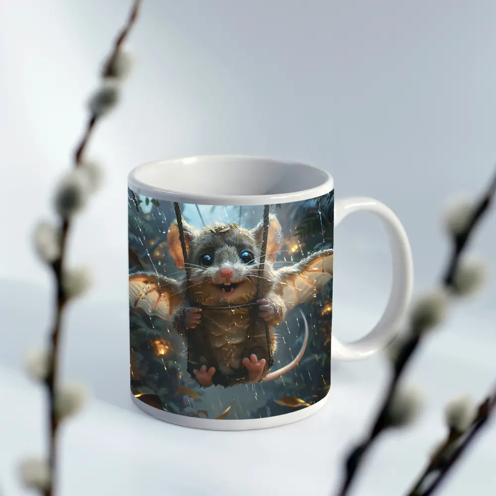 Fantasy Possum On Swing Rainy Forest – Mugs