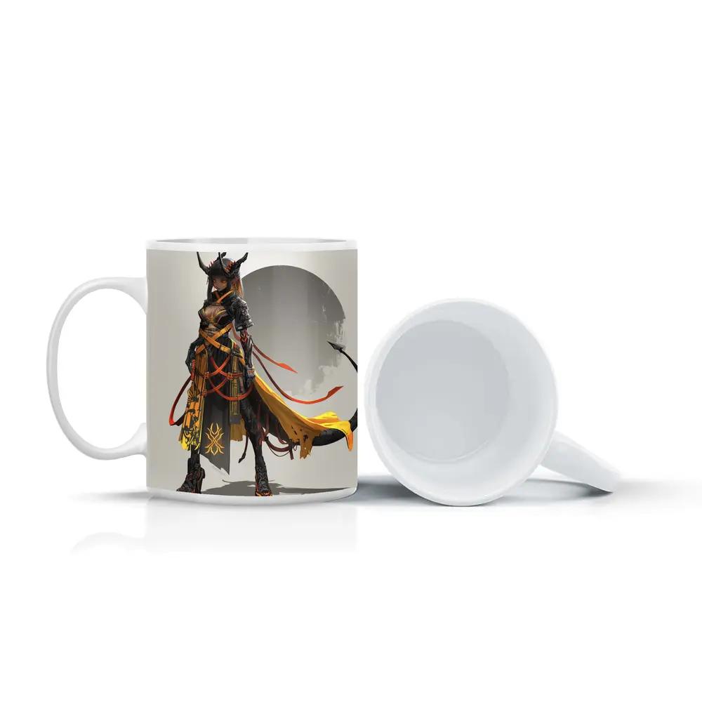 Dark Demon Warrior Girl Anime Fantasy Art – Mugs