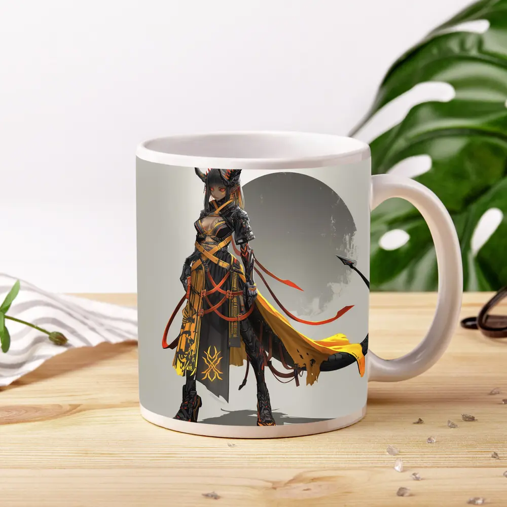 Dark Demon Warrior Girl Anime Fantasy Art – Mugs