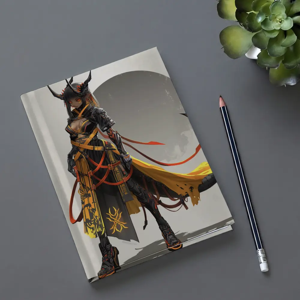 Dark Demon Warrior Girl Anime Fantasy Art – Notebooks