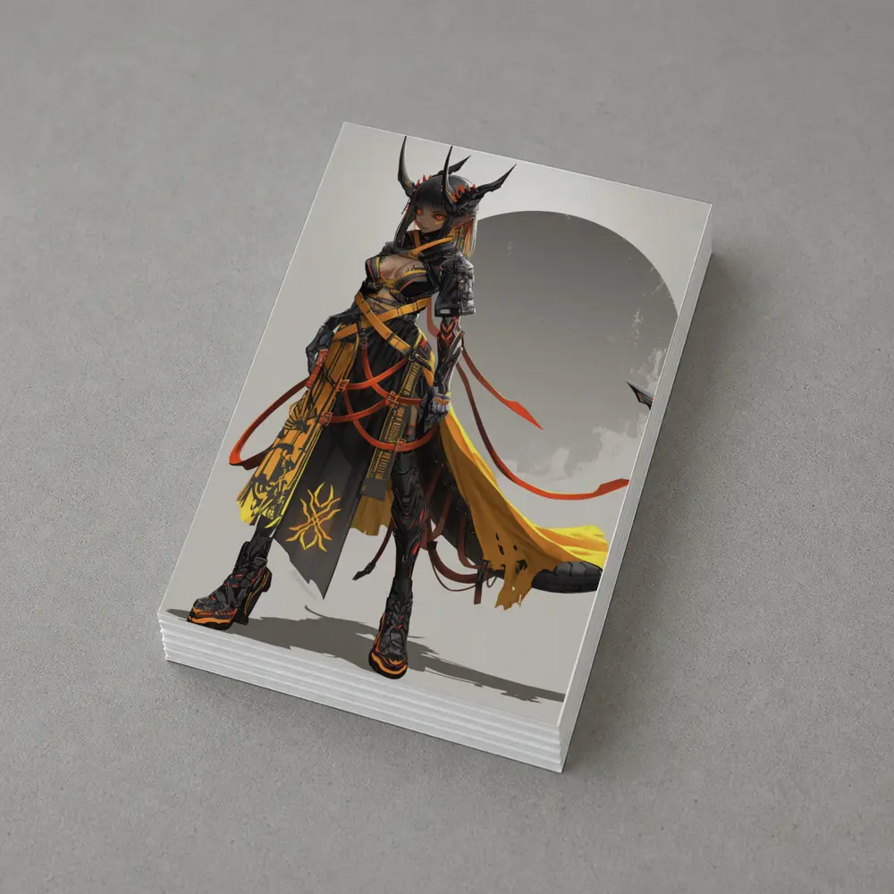 Dark Demon Warrior Girl Anime Fantasy Art – Postcards