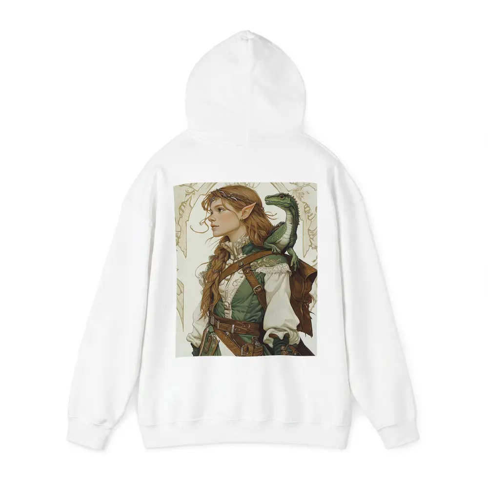 Elf Ranger Girl With Baby Dragon Fantasy Art – Hoodies