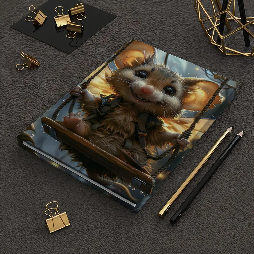 Fantasy Mouse Fairy Swinging In Enchanted Forest – Notebooks