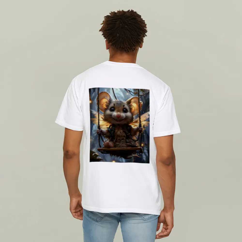 Fantasy Mouse Fairy Swinging In Enchanted Forest – T-Shirts