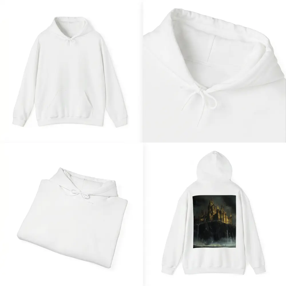 Dark Gothic Castle on Rocky Cliff Fantasy – Hoodies