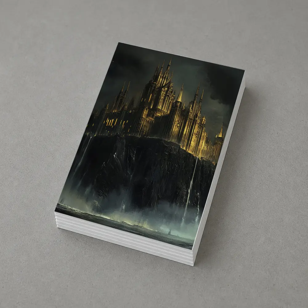 Dark Gothic Castle on Rocky Cliff Fantasy – Postcards