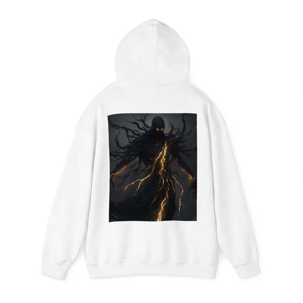 Dark Shadow Demon Glowing Lightning Dark Background – Hoodies