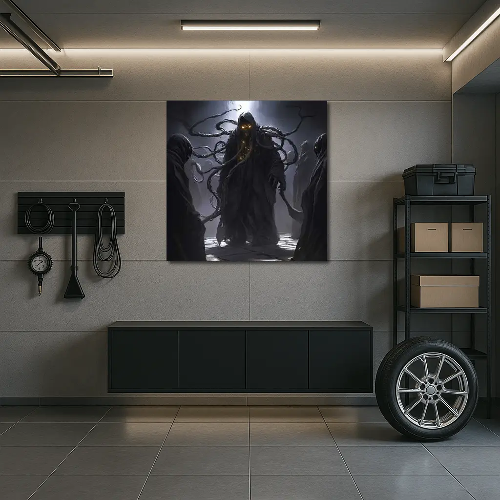 Dark Tentacle Wraith Glowing Eyes Fantasy – Wall Art