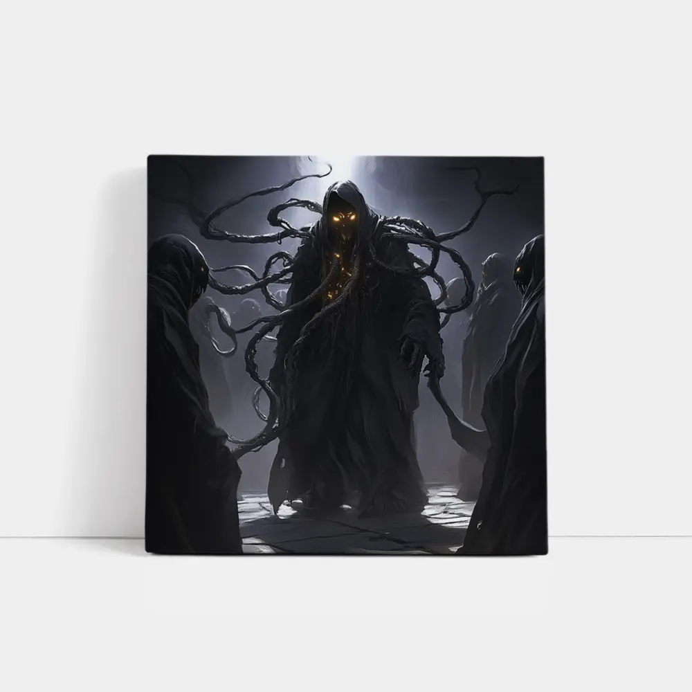 Dark Tentacle Wraith Glowing Eyes Fantasy – Wall Art