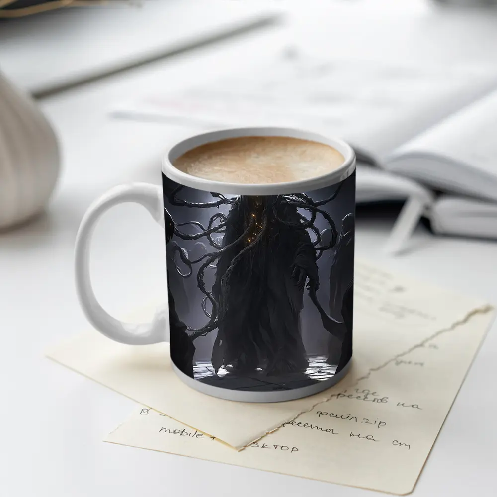 Dark Tentacle Wraith Glowing Eyes Fantasy – Mugs