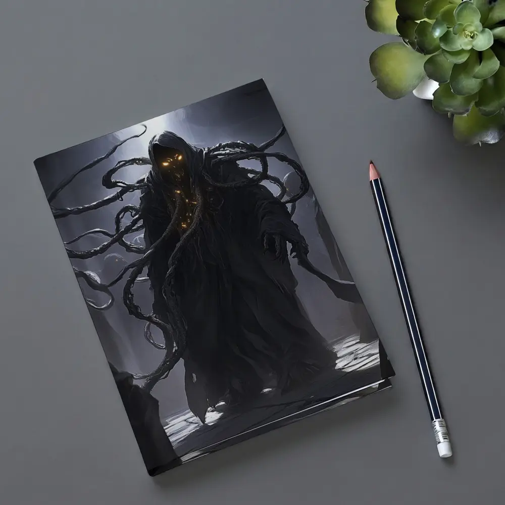 Dark Tentacle Wraith Glowing Eyes Fantasy – Notebooks