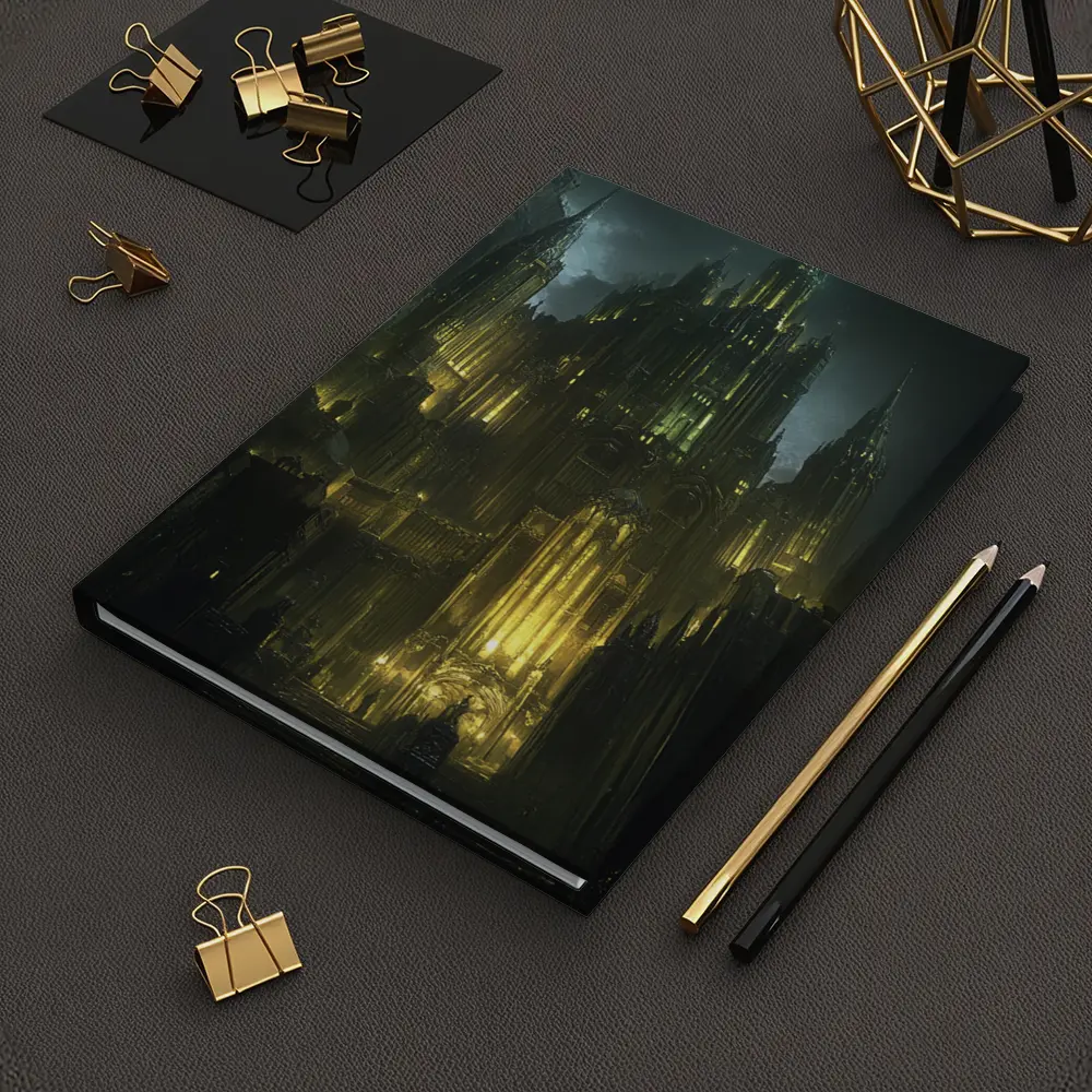 Dark Gothic Castle Green Night Fantasy Art – Notebooks
