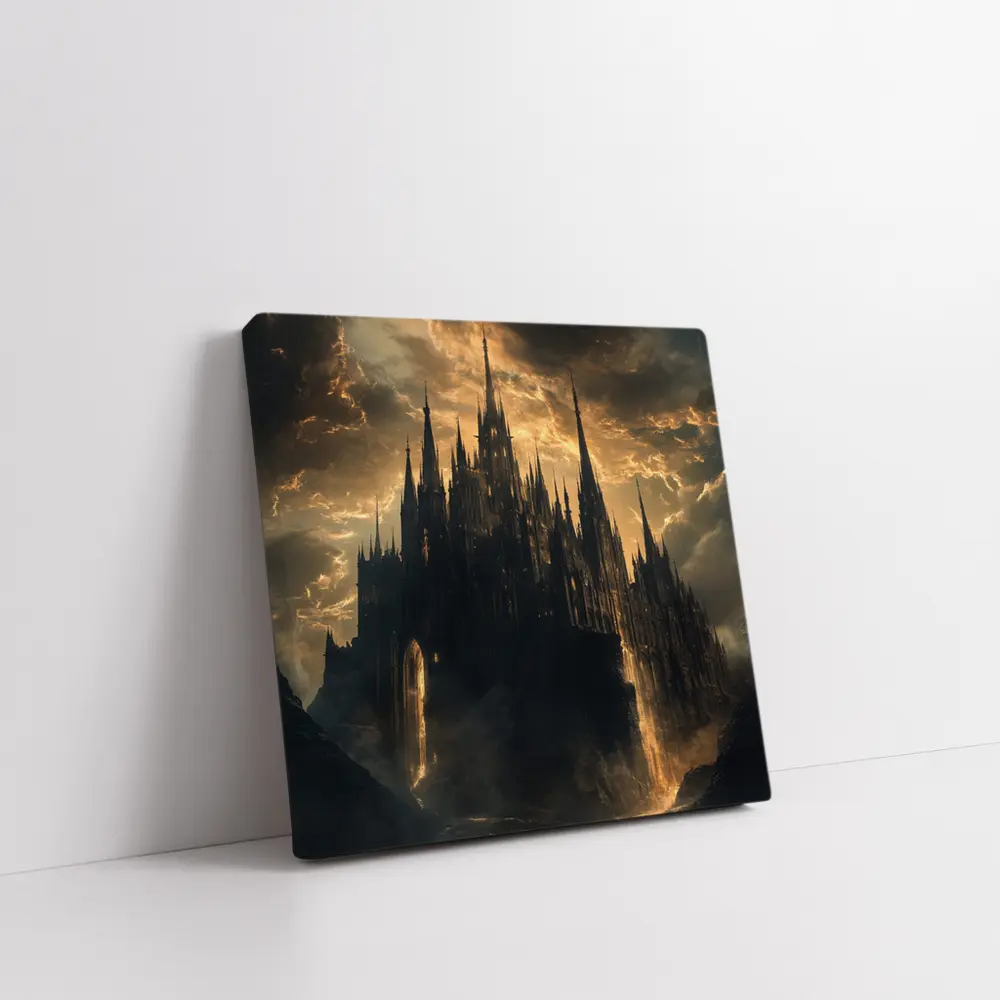 Dark Gothic Castle Dramatic Stormy Sky Fantasy – Wall Art