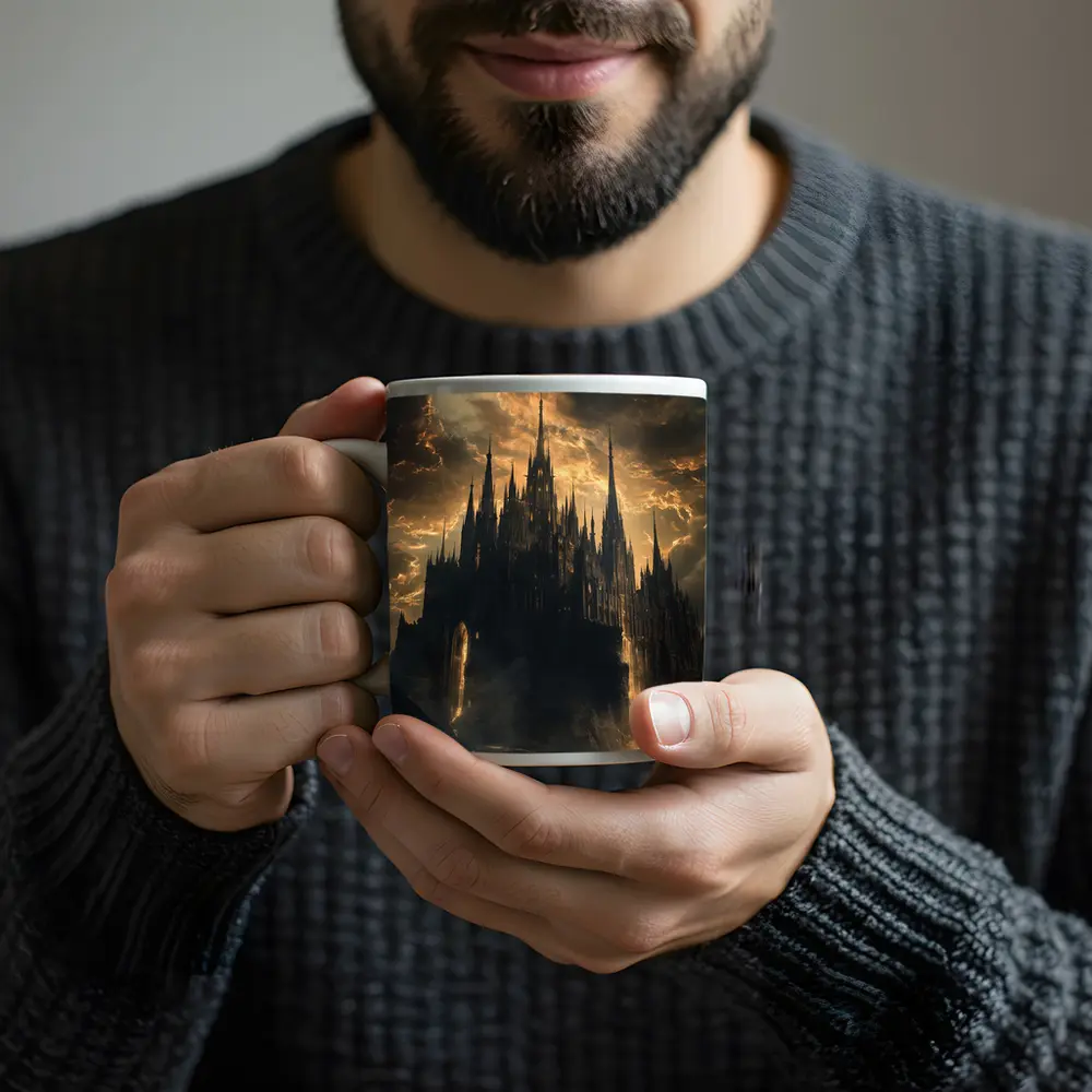 Dark Gothic Castle Dramatic Stormy Sky Fantasy – Mugs