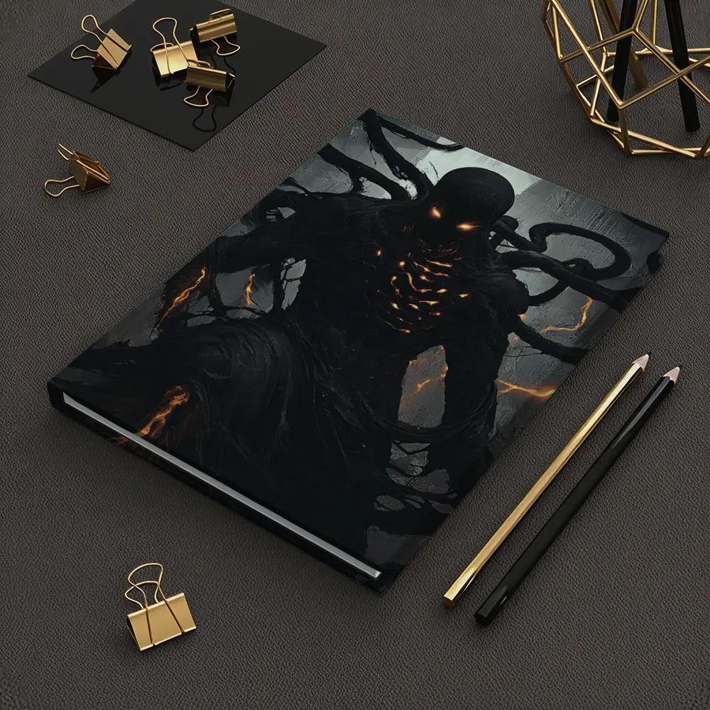 Dark Shadow Creature Glowing Eyes Fantasy Art – Notebooks