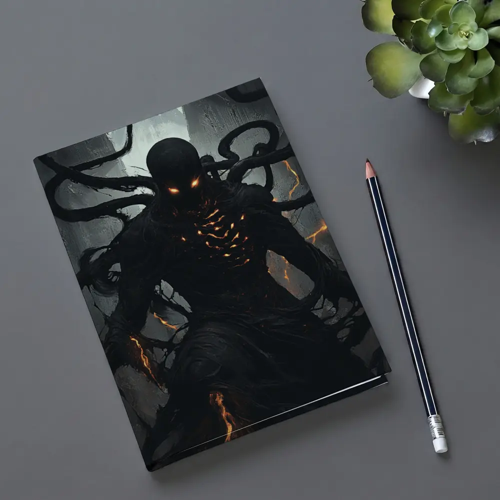 Dark Shadow Creature Glowing Eyes Fantasy Art – Notebooks