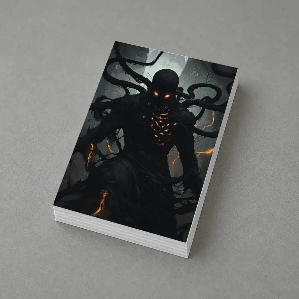 Dark Shadow Creature Glowing Eyes Fantasy Art – Postcards
