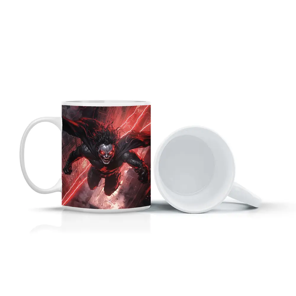 Dark Villain Flying Over Burning City – Mugs