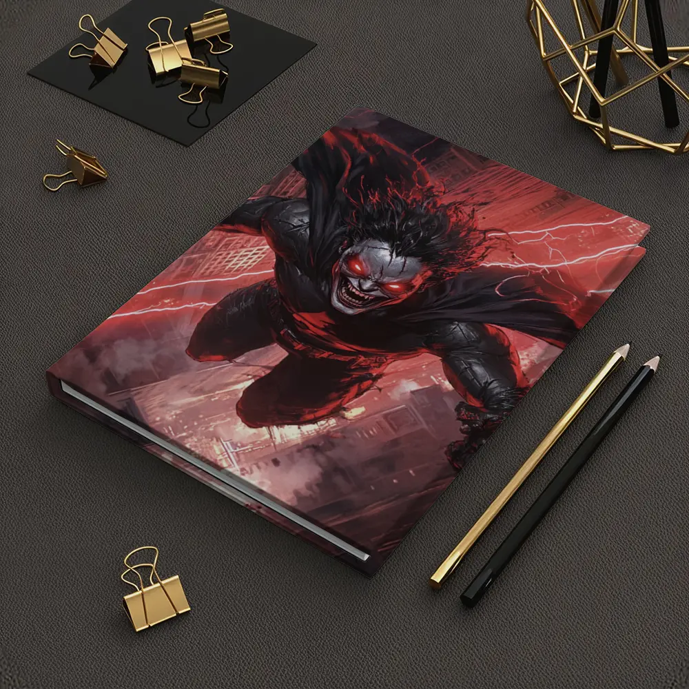 Dark Villain Flying Over Burning City – Notebooks