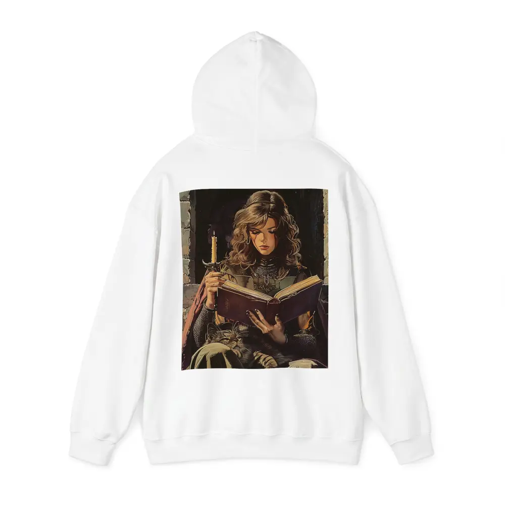Medieval Woman Reading Book by Candlelight – Hoodies