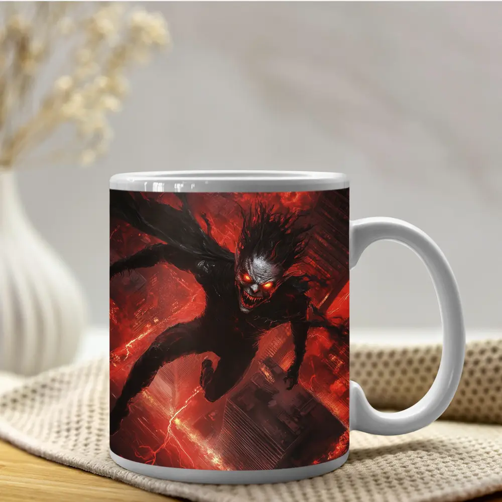 Dark Demon Flying Over Red City – Mugs