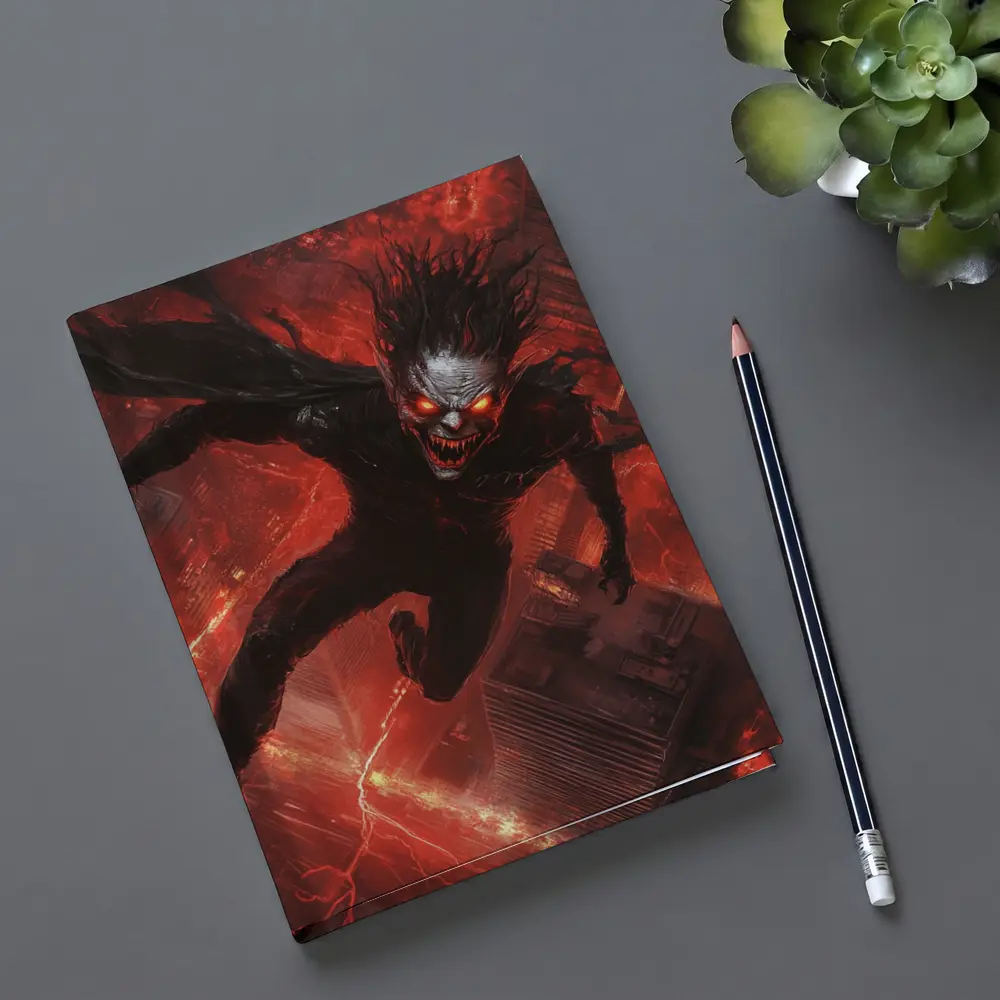 Dark Demon Flying Over Red City – Notebooks