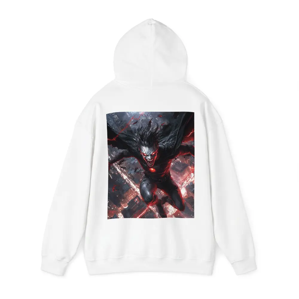 Dark Villain Red Lightning Cityscape Night Art – Hoodies