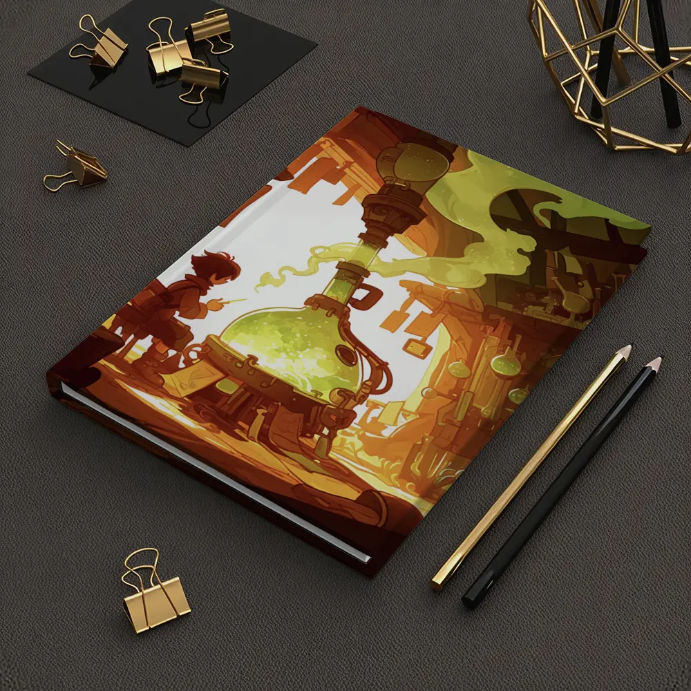 Anime Boy Alchemist Lab Fantasy Scene – Notebooks
