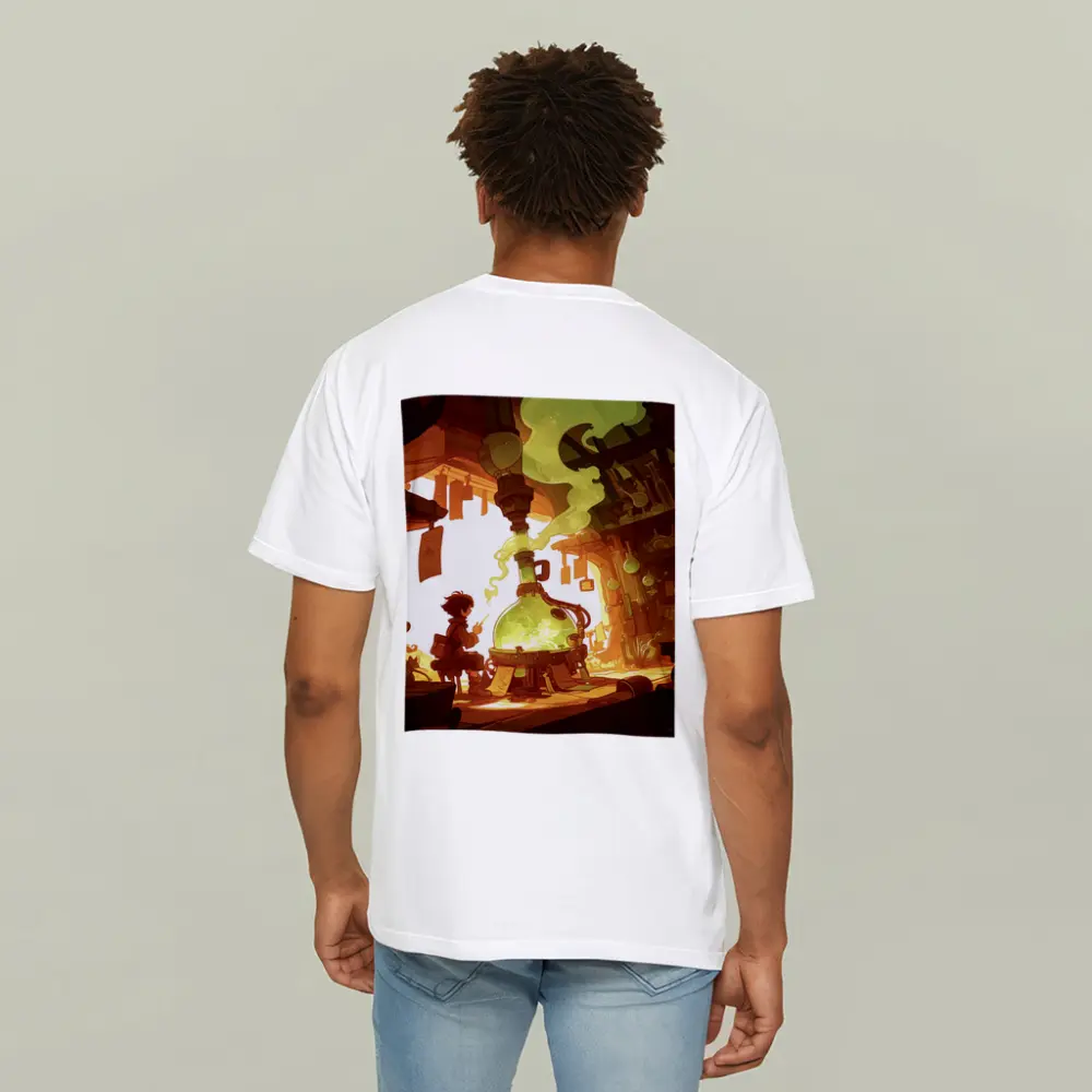 Anime Boy Alchemist Lab Fantasy Scene – T-Shirts