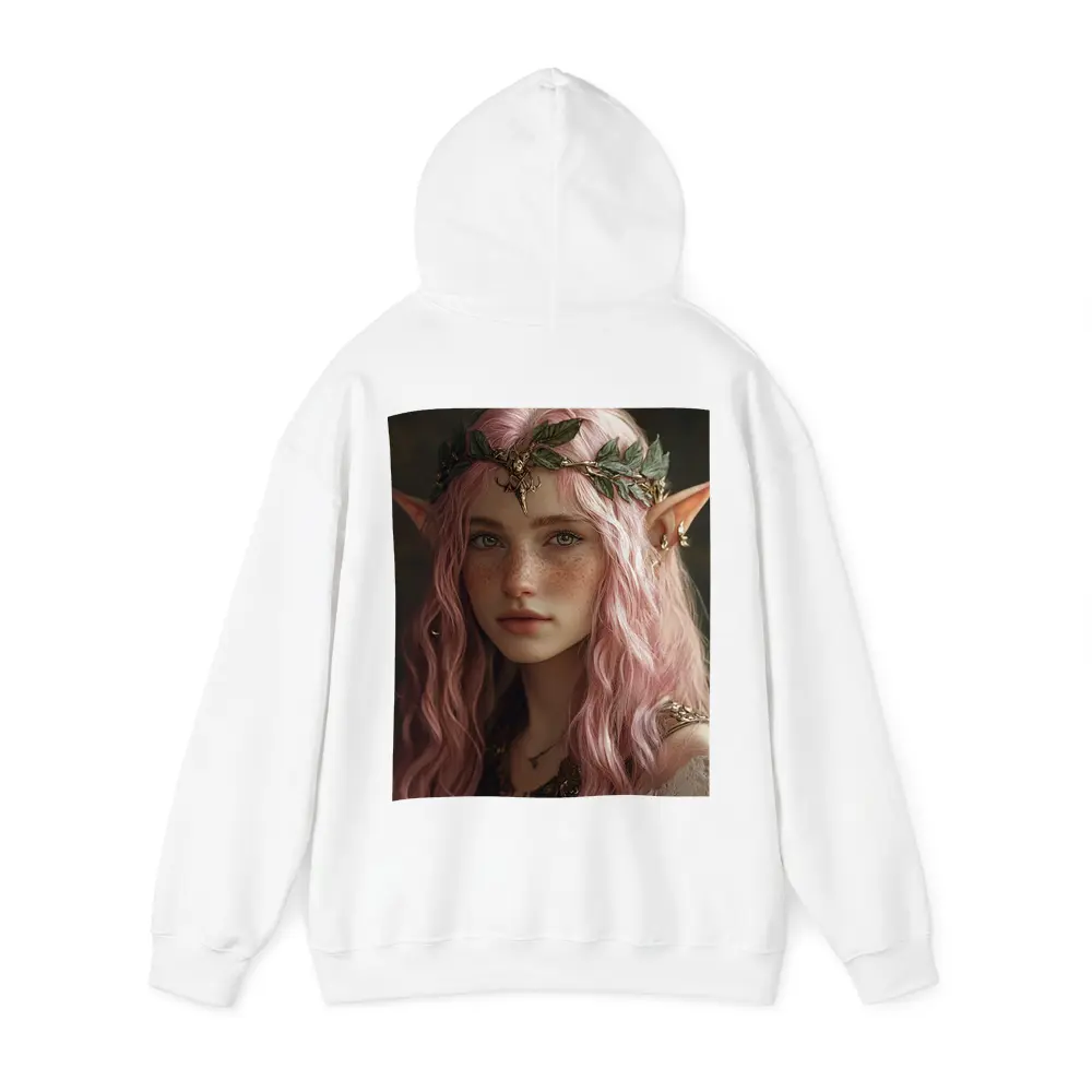 Pink Hair Elf Girl Fantasy Portrait Art – Hoodies