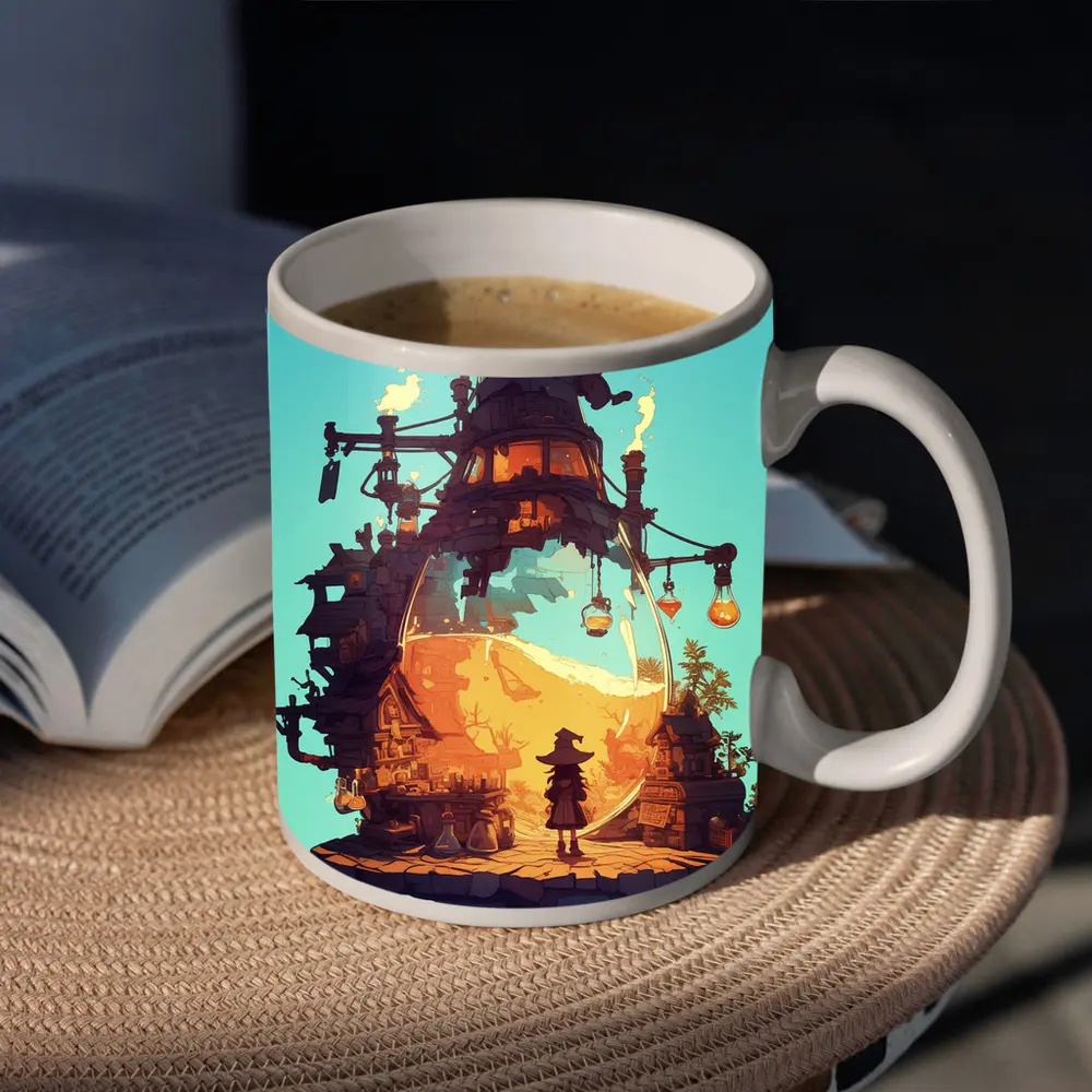 Witch Alchemist Tower Fantasy Steampunk Art – Mugs