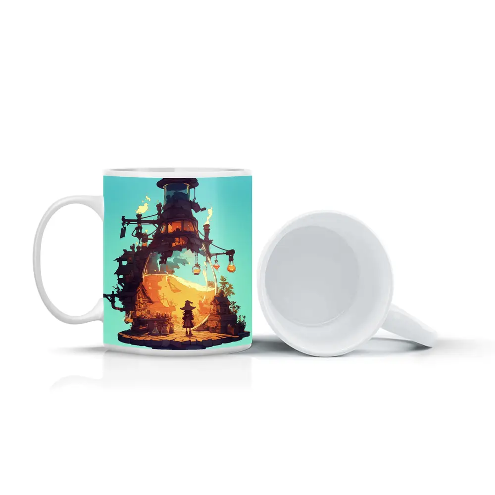 Witch Alchemist Tower Fantasy Steampunk Art – Mugs
