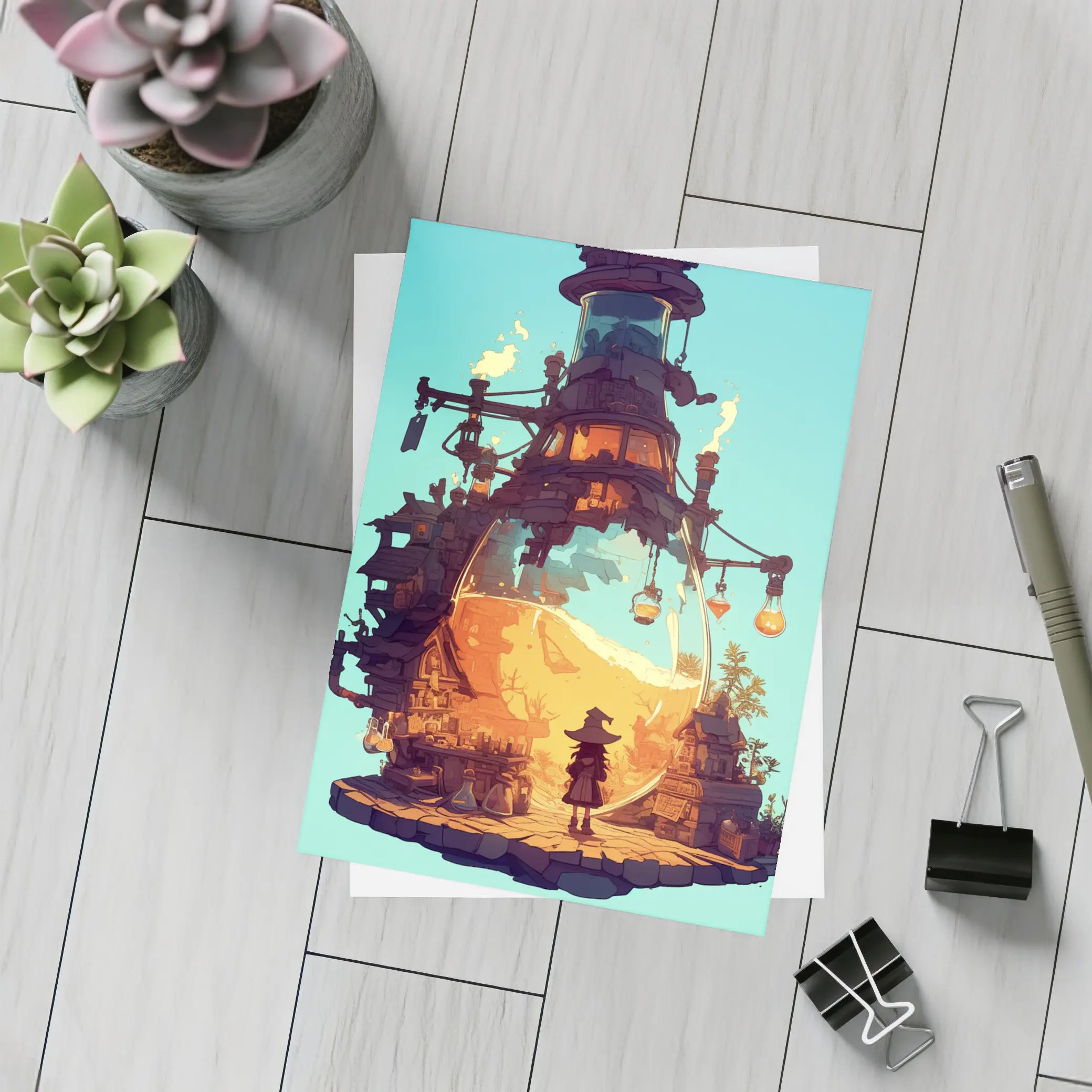 Witch Alchemist Tower Fantasy Steampunk Art – Postcards