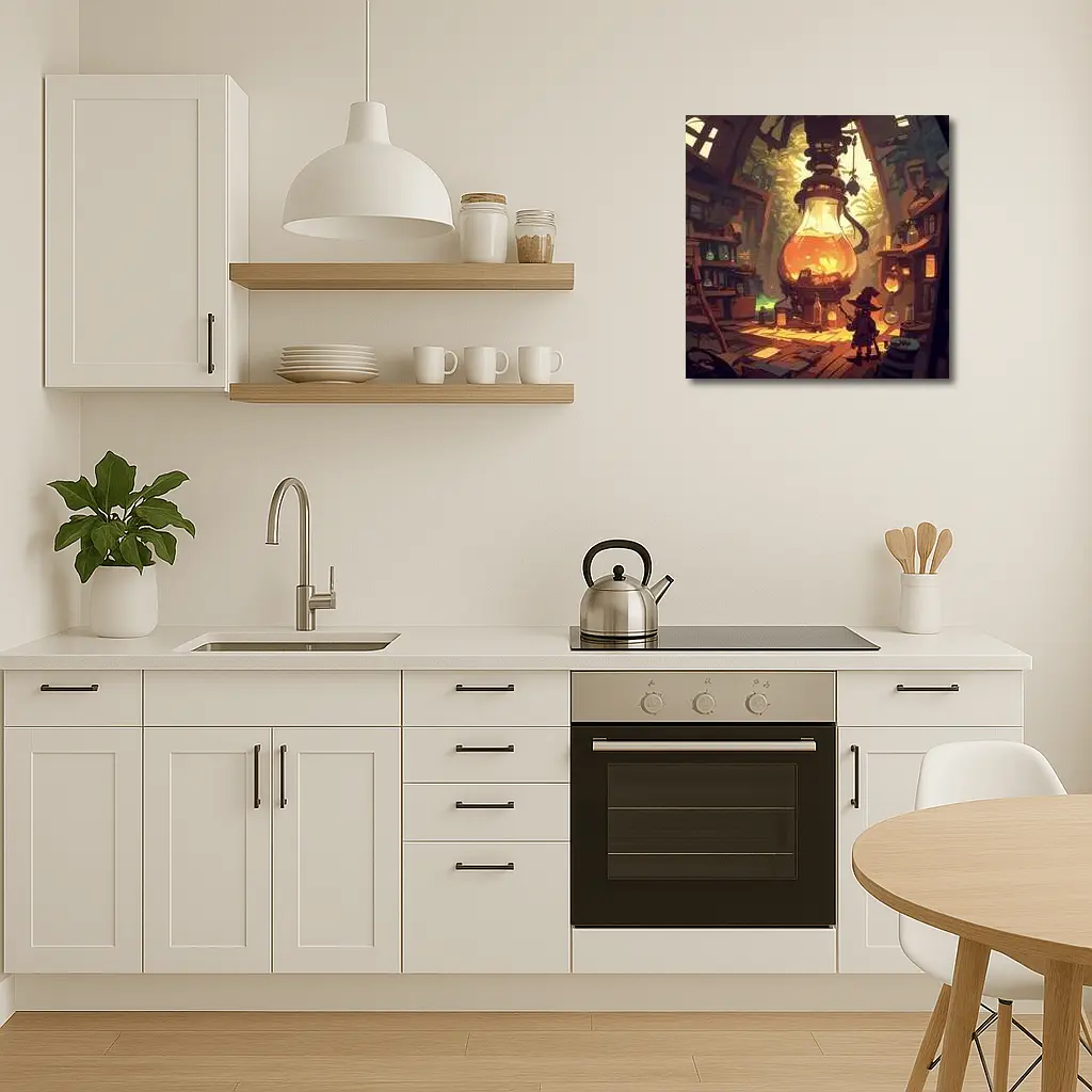 Witch Alchemist Lab Fantasy Cartoon Art – Wall Art