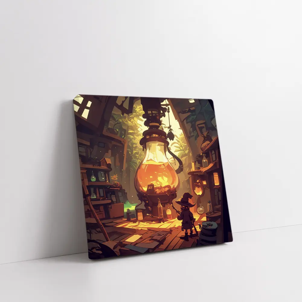 Witch Alchemist Lab Fantasy Cartoon Art – Wall Art