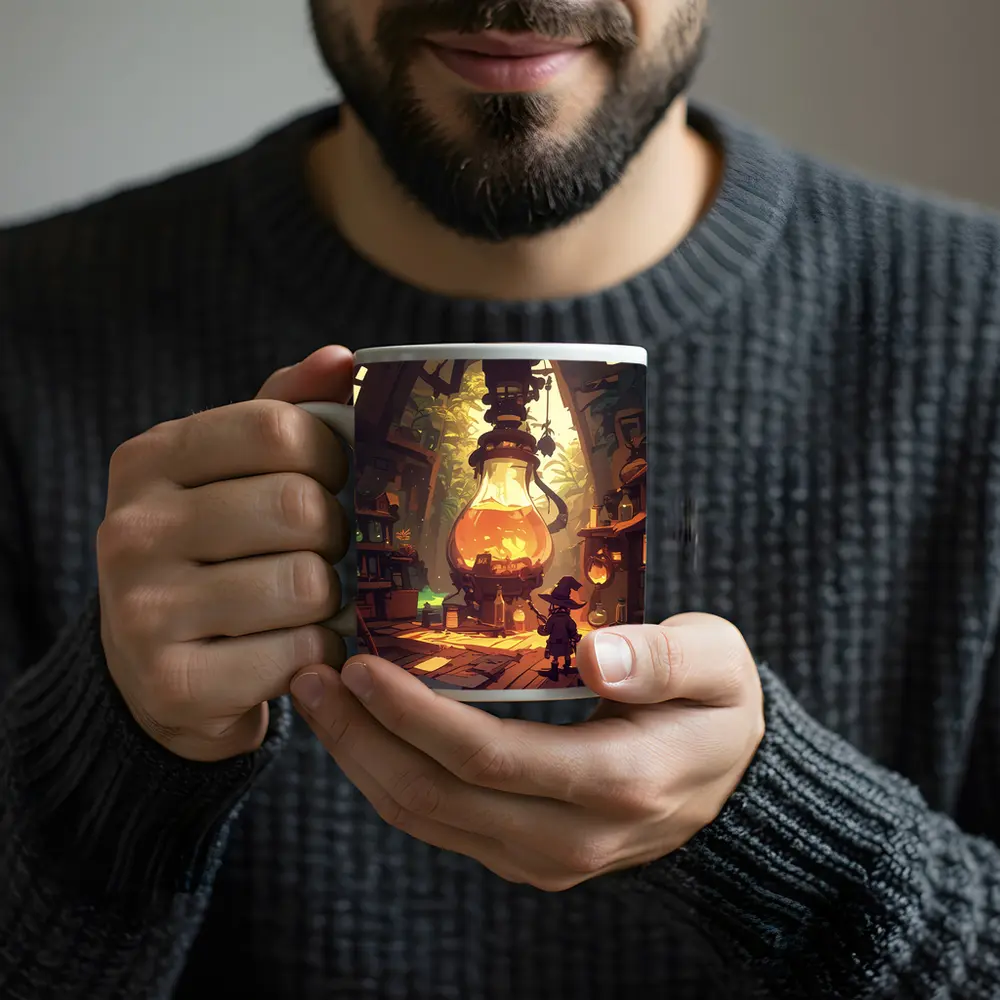 Witch Alchemist Lab Fantasy Cartoon Art – Mugs